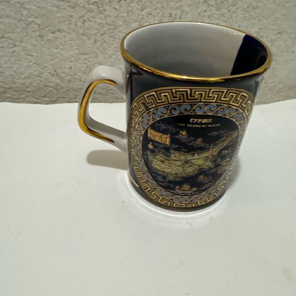 Cyprus Greece Handmade With 24k Gold Accents Travel Mug G14